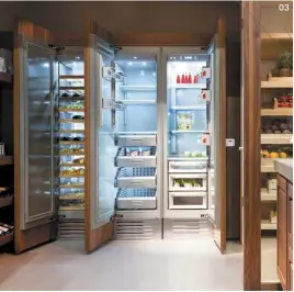  ??  ?? 03
03 Fhiaba cellars, fridges and freezers can be integrated into the cabinetry design of any kitchen.