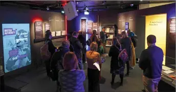  ?? ?? Members of the media attend a press preview for the exhibition ‘Great Escapes: Remarkable Second World War Captives’ opening to the public at the national Archives in west London. — AFP photos