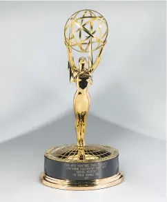  ?? LEAH L. JONES/ NATIONAL MUSEUM OF AFRICAN-AMERICAN HISTORY AND CULTURE ?? Oprah Winfrey’s Daytime Emmy Award for outstandin­g talk-service show host for 1986-1987.