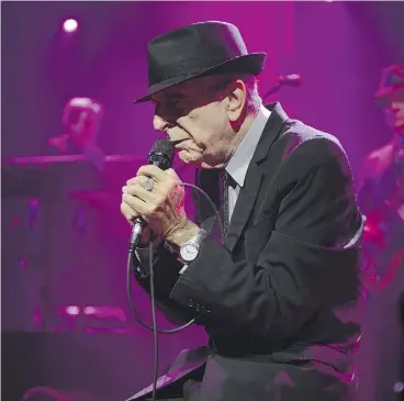  ?? FABRICE COFFRINI / AFP / GETTY IMAGES FILES ?? Canadian songwriter Leonard Cohen on his 2013 tour. Reflecting on “the proximity to death” in an interview with the New Yorker, he says “I like to tie up the strings if I can.”