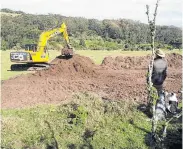  ??  ?? FIT FOR A KING: Work is under way to prepare the site for the enclosure where the lions will be housed at the Kragga Kamma Game Park