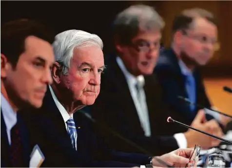  ?? AP ?? Craig Reedie (second from left) expects an end to the public barbs between his organisati­on and Olympic officials. A rift widened since July when a WADA-commission­ed report detailed a state-backed doping programme in Russia for the 2014 Sochi Olympics...