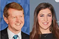  ?? Associated Press ?? Ken Jennings, left, and Mayim Bialik will co-host “Jeopardy!”