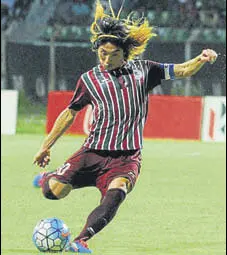  ?? SAMIR JANA/HT PHOTO ?? Mohun Bagan’s Katsumi Yusa is likely to start in the match against Abahini Limited (Dhaka).