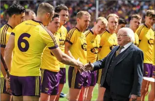  ??  ?? PRESIDENT HIGGINS AT THE LEINSTER HURLING FINAL IN 2017.