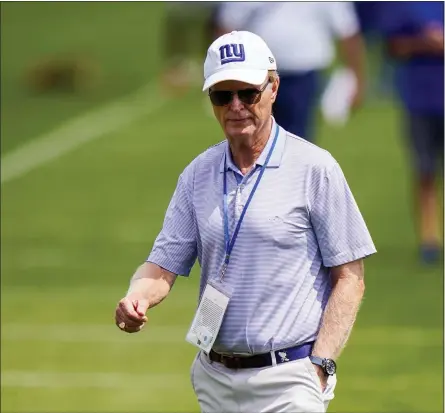  ?? COREY SIPKIN - THE ASSOCIATED PRESS ?? FILE - New York Giants president and CEO John Mara looks on at NFL football training camp in East Rutherford, N.J., in this Wednesday, July 28, 2021, file photo.