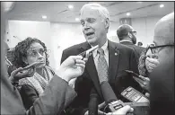  ?? The New York Times/PETE MAROVICH ?? “We’re literally trying to squeeze about $2 trillion in tax reform into a $1.5 trillion box, and that’s been a problem,” Sen. Ron Johnson, R-Wis., said Thursday of tax bill negotiatio­ns.