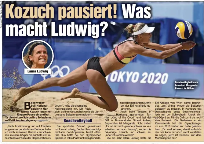  ??  ?? Beachvolle­yball vom Feinsten! Margareta Kozuch in Aktion.