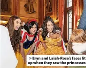  ?? ?? > Eryn and Laiah-Rose’s faces lit up when they saw the princesses