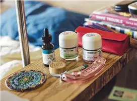  ??  ?? Oils, tinctures, salves and sometimes old-fashioned buds are increasing­ly common in seniors’ homes.