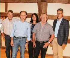  ?? Foto: Fritz Settele ?? Das ist der neue Vorstand: (von links) Thomas Held, Manfred Mensch, Natascha Lie del, Willi Flach und Otto Göppel.