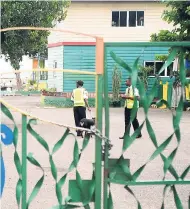  ??  ?? The closed gates at the Aquasol Beach Park in Montego Bay, St James, last Thursday.