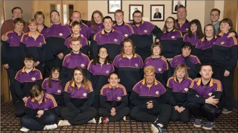  ??  ?? Members of Wexford Special Olympics in Wexford Golf Club for a meeting of members and family to arrange a fundraisin­g drive to get athletes ready for next year’s games.