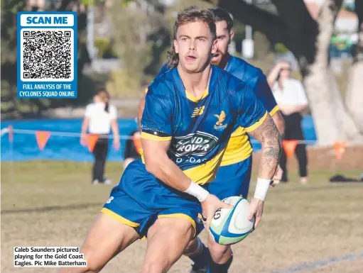  ?? ?? Caleb Saunders pictured playing for the Gold Coast Eagles. Pic Mike Batterham
