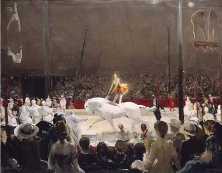  ??  ?? George Bellows (1882-1925), The Circus, 1912. Oil on canvas, 337/8 x 44 in. Addison Gallery of American Art, Phillips Academy, Andover, Massachuse­tts. Gift of Elizabeth Paine Metcalf, 1947.8.