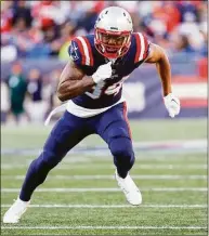  ?? Greg M. Cooper / Associated Press ?? New England Patriots wide receiver Kendrick Bourne runs a route during the first half against the New York Jets on Nov. 20 in Foxborough, Mass.