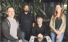  ?? Dania Maxwell Los Angeles Times ?? LOVE “God of War” games? The folks to thank include, from left, Santa Monica Studios’ Eric Williams, Matt Sophos, Cory Barlog and Meghan Morgan Juinio.