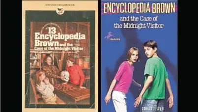  ?? CHICAGO TRIBUNE STAFF ?? Different book covers for “Encycloped­ia Brown and the Case of the Midnight Visitor” by Donald J. Sobol.