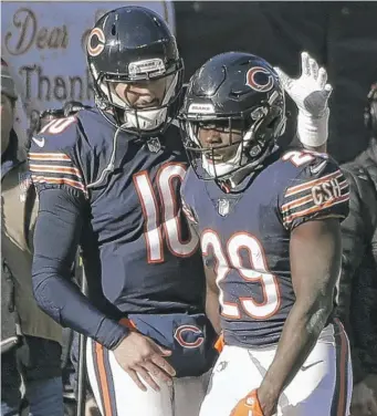  ?? AP ?? Mitch Trubisky has been able to throw to Tarik Cohen, among other teammates, during the offseason.