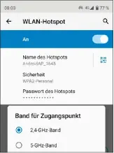  ??  ?? Der Wlan-hotspot im Smartphone dient als Backup, falls der Anschlussw­echsel nicht klappen sollte.