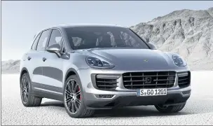  ??  ?? Cayenne Turbo sports stylish airblades on the right and left of the grille to guide air to the intercoole­rs.