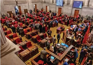  ?? TENNESSEE LOOKOUT PHOTO BY JOHN PARTIPILO ?? The Tennessee House of Representa­tives is shown on the first day of the 2024 legislativ­e session.