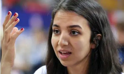  ?? Photograph: Pavel Mikheyev/Reuters ?? Sara Khadem of Iran playing chess in Almaty, Kazakhstan at the end of last year.