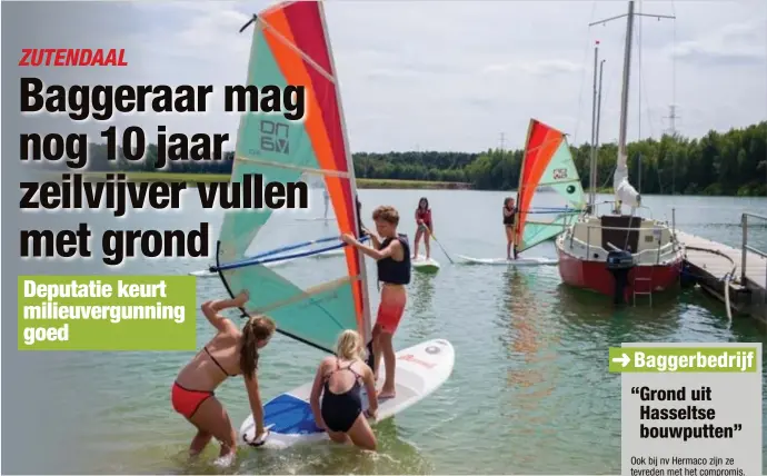  ?? FOTO TOM PALMAERS ?? Tijdens het zeilseizoe­n wordt de plas niet aangevuld, alleen op het droge mag dan gewerkt worden.