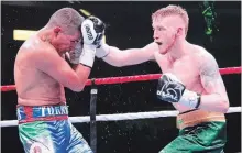  ?? IAIN COLPITTS METROLAND ?? Hamilton’s Josh O’Reilly, right, will fight for the North American Boxing Associatio­n Lightweigh­t title on Jan. 19.