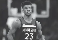  ?? ANDY CLAYTON-KING / THE ASSOCIATED PRESS FILES ?? Miami, Cleveland and Brooklyn are among the teams vying for the services of Minnesota Timberwolv­es forward Jimmy Butler.