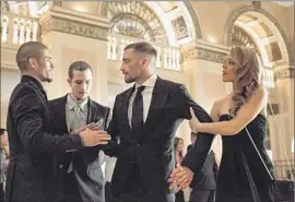  ?? Scott Garfield Weinstein Co. ?? MIGUEL GOMEZ, left, Beau Knapp, Jake Gyllenhaal and Rachel McAdams star in “Southpaw,” which took great strides to look authentic in the boxing ring.