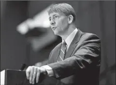  ?? The Associated Press ?? FEDERAL WATCHDOG: In this March 26, 2015, file photo, Consumer Financial Protection Bureau Director Richard Cordray speaks during a panel discussion in Richmond, Va. Cordray, the first director of the Consumer Financial Protection Bureau, tendered his...