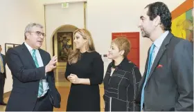  ??  ?? Arturo García Solá, presidente de la Junta de Síndicos del MAPR; la primera dama Beatriz Rosselló, Lourdes Ramos, directora ejecutiva del MAPR, y el curador del MAPR, Juan Carlos López-Quintero. Derecha: la obra “Jazz” de Noemí Ruiz inspirará la...