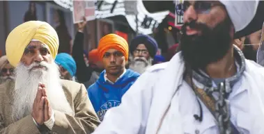  ?? DARREN ORNITZ / REUTERS ?? A group called Sikhs For Justice organized protests such as this one in New York in 2015 to draw attention to Sikh political prisoners. It has now been discovered some of the groups' Canadian members were targeted in an inter
national cybersurve­illance and hacking scheme.
