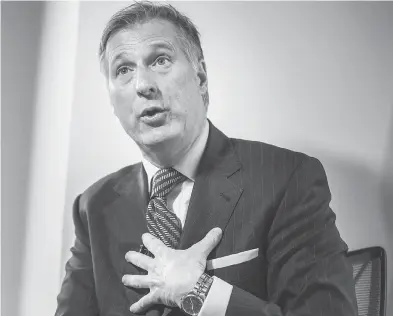  ?? ERNEST DOROSZUK / POSTMEDIA NEWS FILES ?? Maxime Bernier is goading leader Andrew Scheer into kicking him out of the Conservati­ve party — or at least that’s what Bernier’s latest erratic behaviour looks like, writes the Post’s John Ivison.