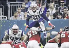  ??  ?? Attempts to block kicks by leaping over players at the line of scrimmage (as the Patriots’ Shea McClellin tried in the Super Bowl) “don’t belong in the game,” NFL director of football operations Troy Vincent said Thursday.