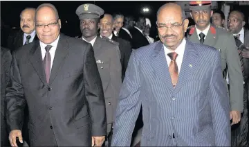  ??  ?? DISREGARD: President Jacob Zuma with Sudanese President Omar al-Bashir. Bashir’s visit flouts the rule of law and compromise­s the quest for internatio­nal justice and accountabi­lity, says the writer. Picture: Jacoline Prinsloo