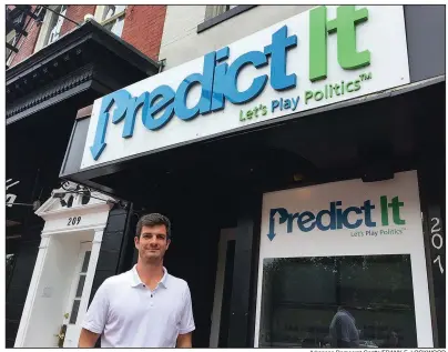  ?? Arkansas Democrat-Gaztte/FRANK E. LOCKWOOD ?? Arkansan Will Jennings works for Predict it in Washington, D.C. The company allows people to make wagers on political races and issues.