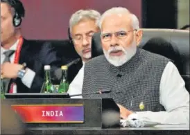  ?? REUTERS ?? PM Narendra Modi speaks during the G20 leaders summit in Bali, Indonesia.