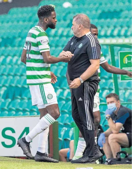  ??  ?? Will there be a permanent parting of the ways between Odsonne Edouard and Ange Postecoglo­u?