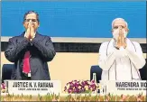  ?? AFP ?? Chief Justice of India NV Ramana and Prime Minister Narendra Modi at the joint conference in New Delhi on Saturday.