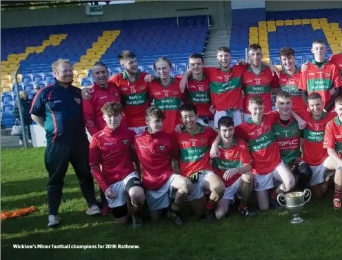  ??  ?? Wicklow’s Minor football champions for 2019: Rathnew.