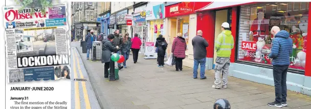  ??  ?? Queues Social distancing has become the norm