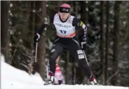  ?? ELVIS PIAZZI — THE ASSOCIATED PRESS FILE ?? This file photo shows cross country skier Kikkan Randall competing during a cross country women’s World Cup sprint qualificat­ion, in Dobbiaco, Italy. Randall, a gold medalist at the 2018 Olympic Winter Games, has been diagnosed with breast cancer and...