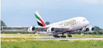  ?? — Supplied photo ?? Emirates is expected to make a decision soon on engines for its latest order of Airbus A380 superjumbo­s.