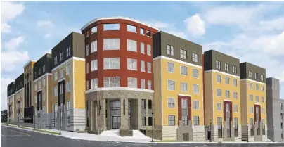  ?? CONTRIBUTE­D RENDERING ?? Central Flats, a $38 million apartment building aimed at UTC students, is slated to go up at the northeastc­orner of McCallie and Central avenues. Opening is scheduled for summer 2019.