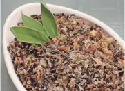  ?? NANCY STOHS ?? Wild Rice with Dates, Black Walnuts and Sage from Driftless Cafe in Viroqua.