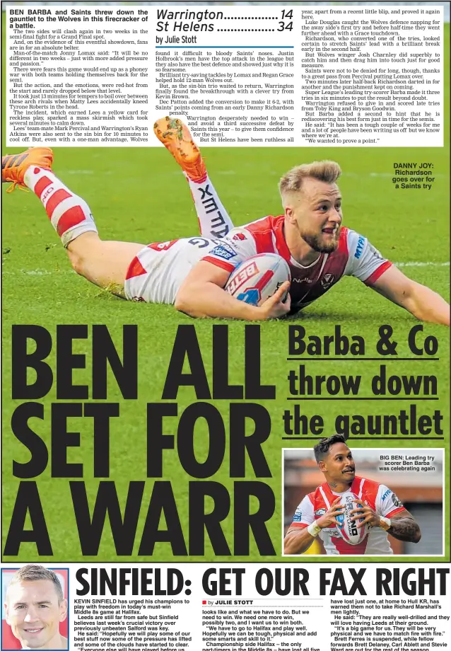  ??  ?? BIG BEN: Leading try scorer Ben Barba was celebratin­g again