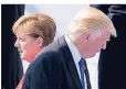  ?? FOTO: DPA ?? Angela Merkel und Donald Trump beim Nato-Gipfel.