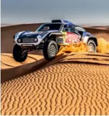  ??  ?? Drivers and crews at The Dakar have to contend with a 7,900km route, more than 75 per cent of which is over sand.